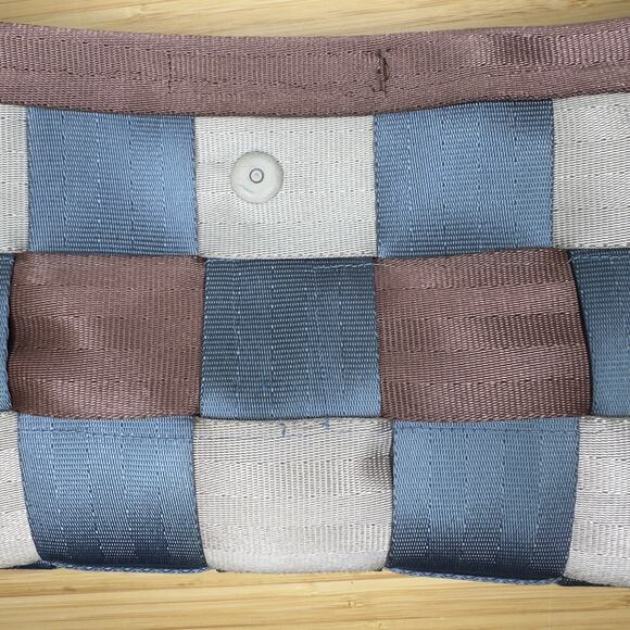 Sarah Kruse Designs Seatbelt Purse Bag Mini Shoulder Brown Blue‎ Y2K - Picture 6 of 6